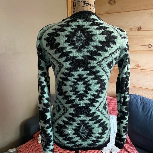 Say What? Aztec Style Fuzzy Sweater M - Picture 3 of 5